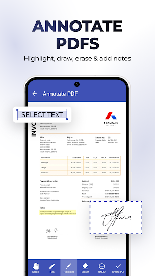 Annotate PDF screen